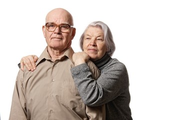 Portrait of a happy senior couple embracing each other