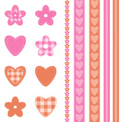 decor elements on white background