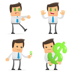 set of funny cartoon manager