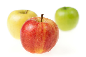 Colorful Apples on White