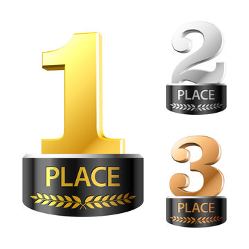 First, second and third places