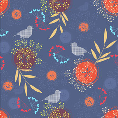 Retro floral seamless pattern