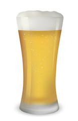 Detailed vector illustration of a glass of beer
