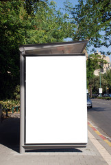 White Bus stop Sign