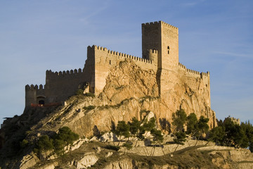 Old medieval castle in top of the rock. Castillo de Almansa