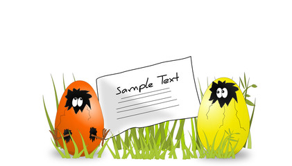 Osterei-Küken mit Textfeld