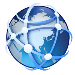 earth globe on white background