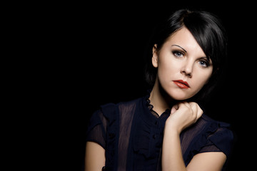 Naklejka premium sad woman
