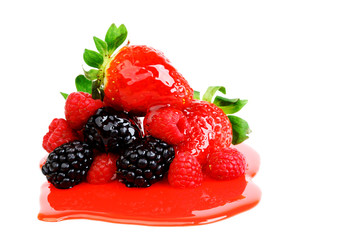 big berry pile in syrup