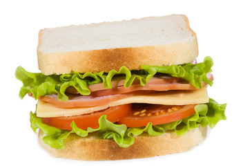 sandwich with ham and vegetables
