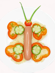 creative porridge butterfly shape