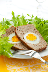 meatloaf with boiled eggs