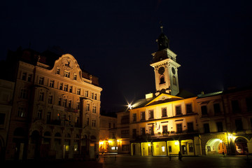 Fototapeta na wymiar Cieszyński rynek nocą