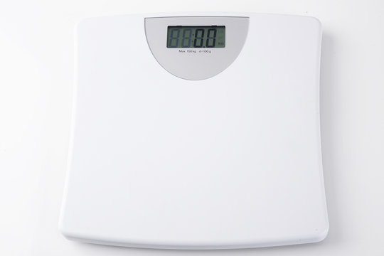 white digital scale weight