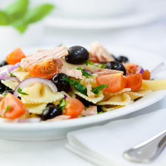 Delicious pasta salad with tuna