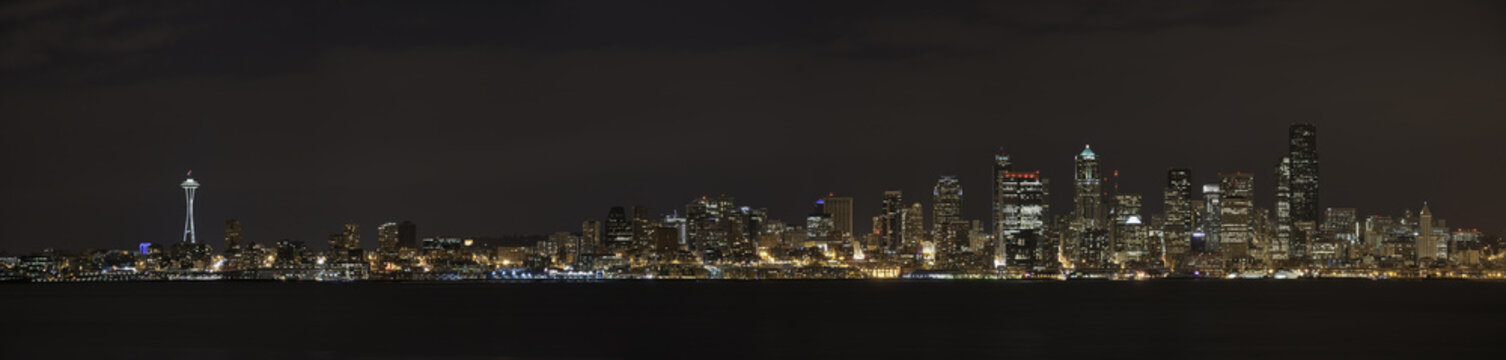 Fototapeta Seattle Skyline Panorama at Night