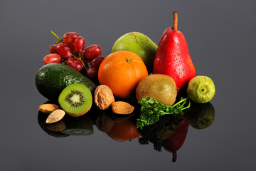 Fruits and Vegetables With Reflection