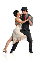 Couple Dancing Tango - obrazy, fototapety, plakaty