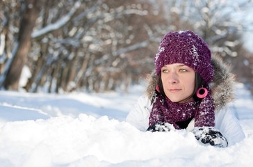 Woman in snow