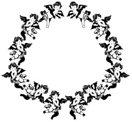 Abstract decorative frame with cherubs