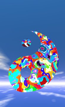 ying yang multicolore
