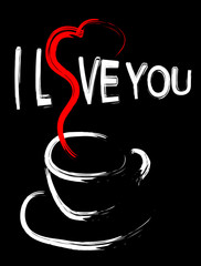 Cup of coffee for valentine's day