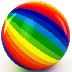 3d sphere with color stripes