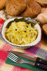 Cooked sauerkraut, traditional german meal