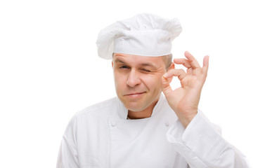 Chef showing ok hand sign