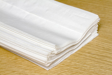 Tissues on wooden table