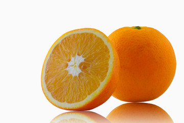 Fresh orange isolated on white