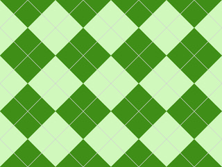 Seamless argyle pattern in green rhombuses