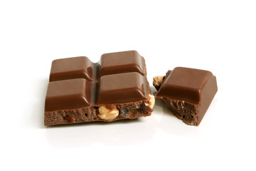 Chocolate pieces with nuts