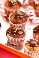 muffins with chocolate