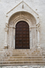 Fototapeta na wymiar Cathedral portal church. Bisceglie. Apulia.