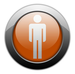 Orange Metallic Orb Button 