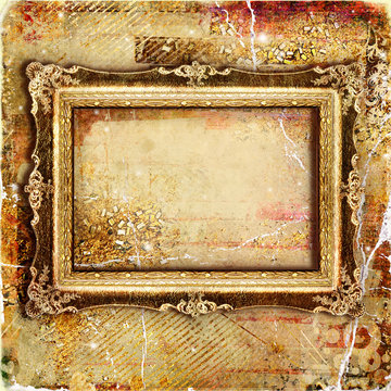 vintage background with blank atique frame