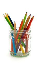 Buntstifte im Marmeladenglas