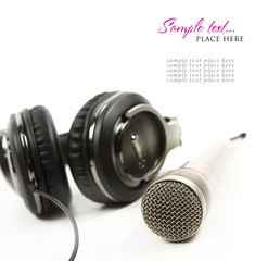 Headphones with microphone isolated on a white