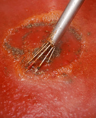 Fototapeta na wymiar Prepare tomato sauce