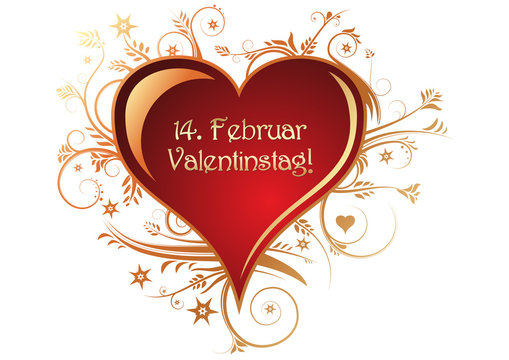 14. Februar Valentinstag - Herz mit Ornamente
