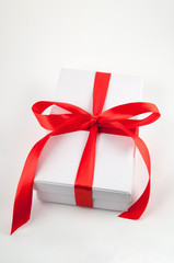 Gift box with red bow