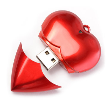 cl&eacute; USB en forme de coeur