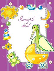 Fototapeta premium Baby arrival announcement card