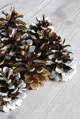 Pommes de pin d&eacute;cor&eacute;es