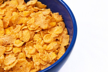 Bowl of cereals on white background