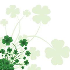 Fototapeta premium Floral ornate background to St. Patrick's Day with clover