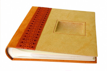 brown photo album