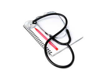 stethoscope and notebook
