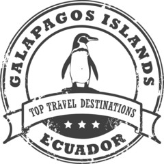 Grunge rubber stamp with Galapagos Islands